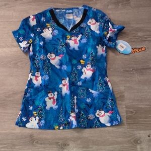 Warner Bros. Frosty The Snowman Tooniforms Scrub Top Size XS